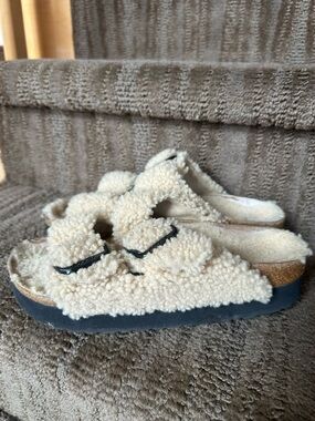 Birkenstock Papillio Cozy Shearling Slide Sandals - Cream women’s 38